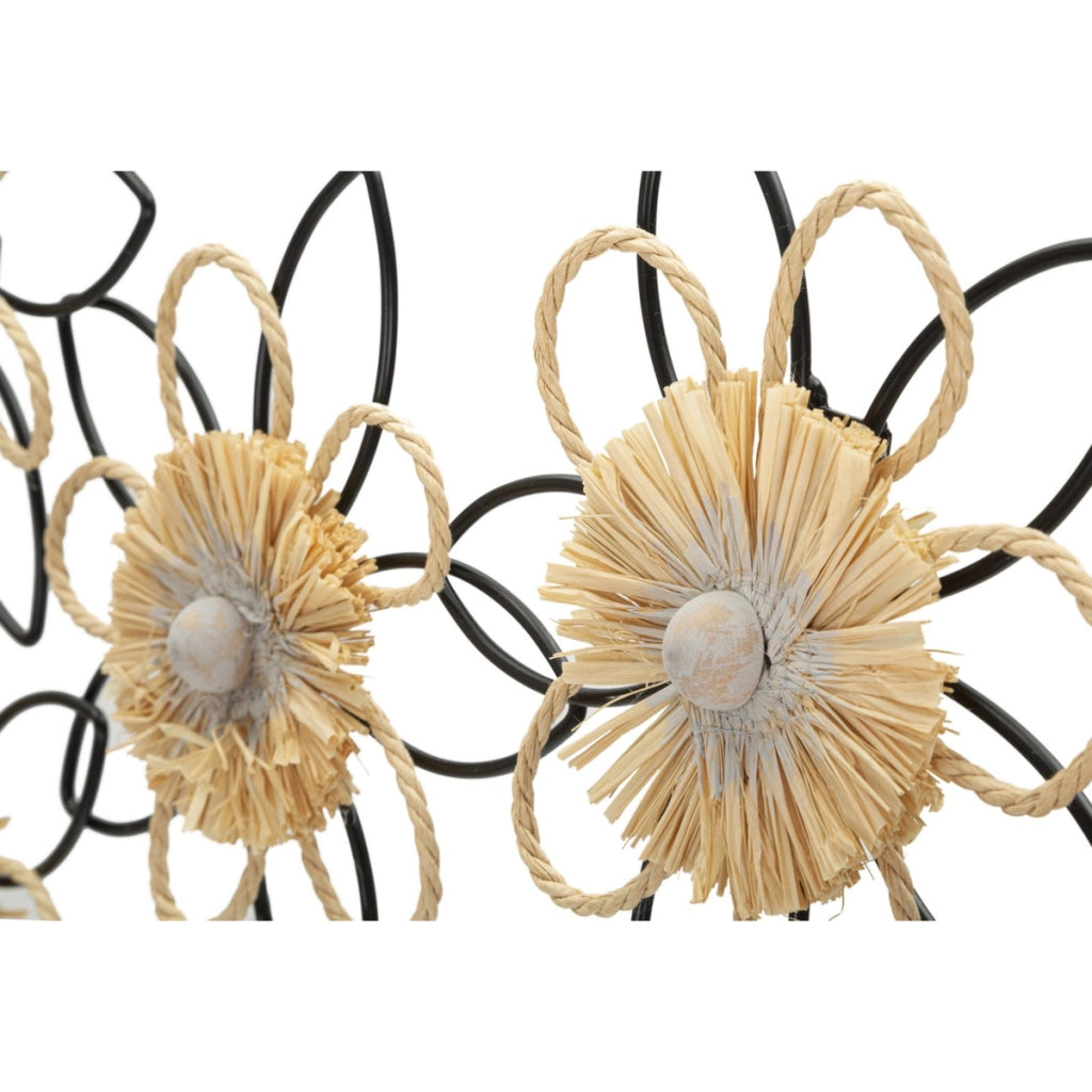Decorazione in Metallo 3D Fiori 51, Marrone, Metallo, 60x4x35 cm