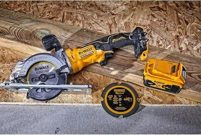Mini sega circolare compatta DeWalt a batteria 18V Brushless d.115mm DCS571N-XJ
