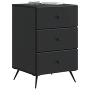Comodino | Armadio da Notte | Mobiletto da notte Nero 43 x 41 x 66,5 cm Legno ingegnerizzato