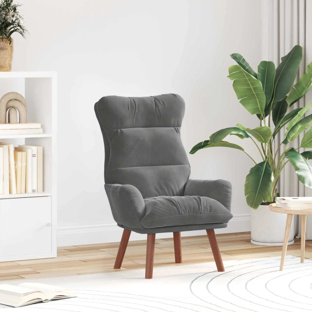 Poltrona | Sedia Relax Grigio scuro 69 x 74 x 93 cm Velluto