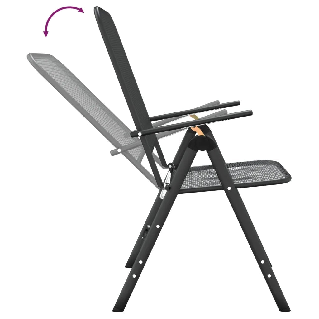 Set da Pranzo per Giardino 3pz Rete Metallica Espansa Antracite 3084713
