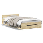 Letto singolo | Letto per adulti | Giroletto Cassetto Rovere Sonoma 90x200 cm Legno Multistrato