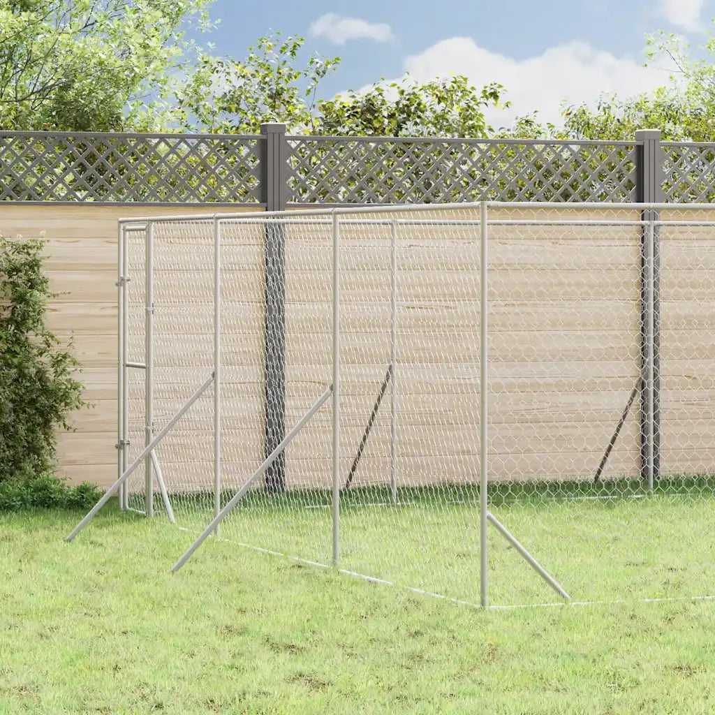 Cuccia per Cani da Esterno Argento 6x10x2 m in Acciaio Zincatocod mxl 69781