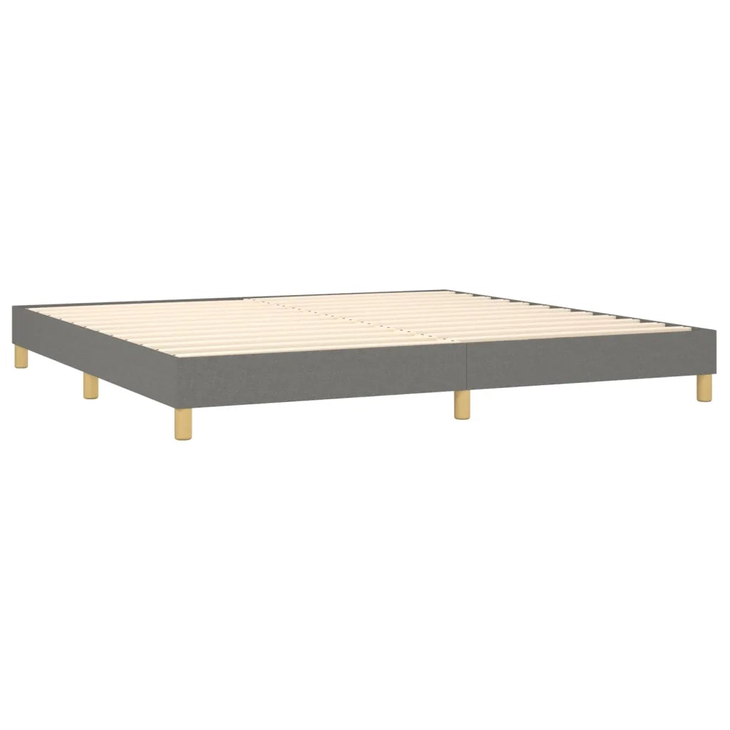 Giroletto a Molle con Materasso Grigio Scuro 200x200 cm Tessuto 3126990