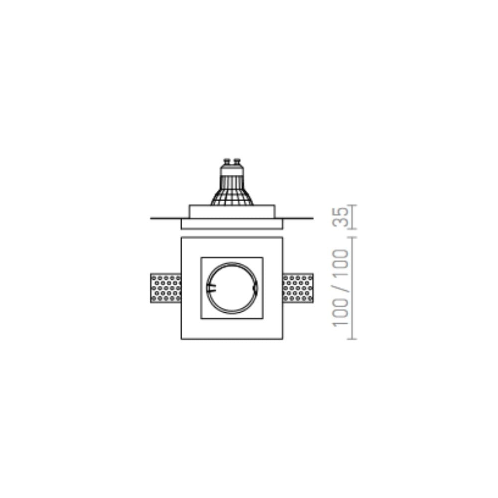 DANDY SQ da incasso gesso 230V GU10 35W