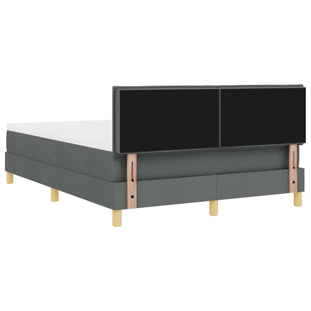Letto a Sorgente LED con led Grigio scuro 140 x 190 cm Tessuto 3342514
