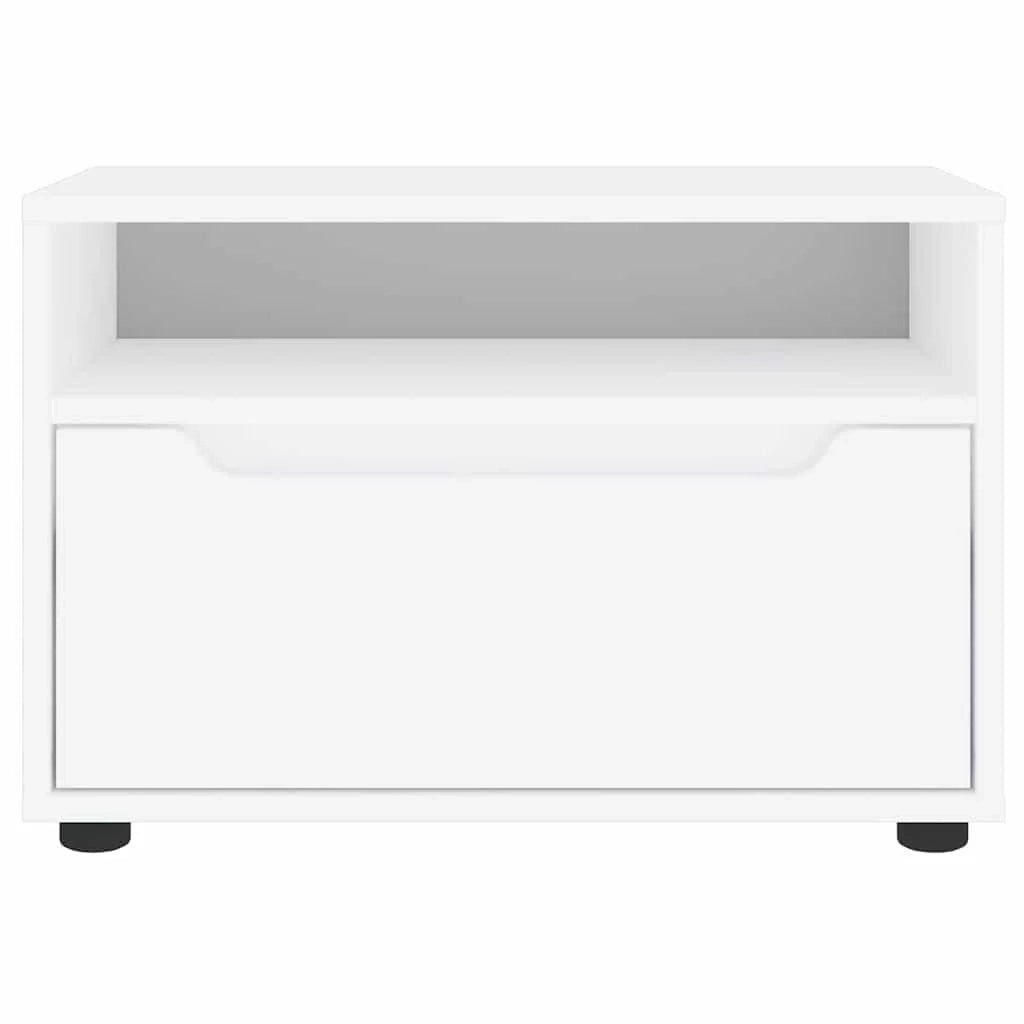 Mobile TV moderno salvaspazio con cassetto e ripiano 60 x 40 x 38 cm legno ingegnerizzato bianco 02_0058329
