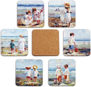 Set di 6 piedini quadrati in cotto per vasi, bicchieri, fiori o candele da tavolo, con piede in gomma, 10 cm.