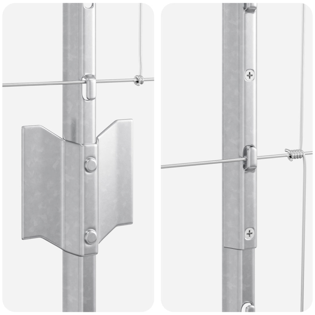 Posti per Recinzione  22 pezzi U-Channel 140 cm in Acciaio Zincato