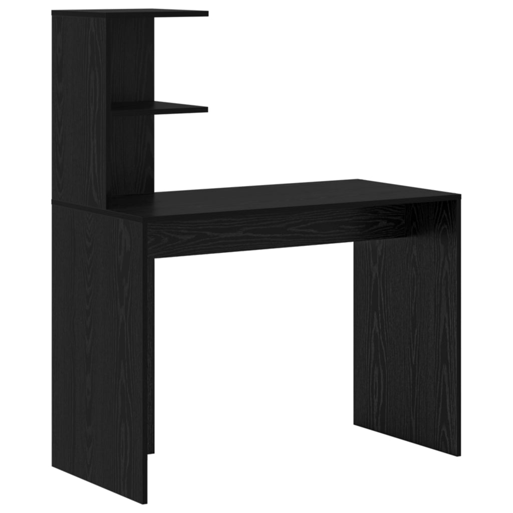 Scrivania con spazio di archiviazione Rovere Nero Legno Ingegnerizzato
