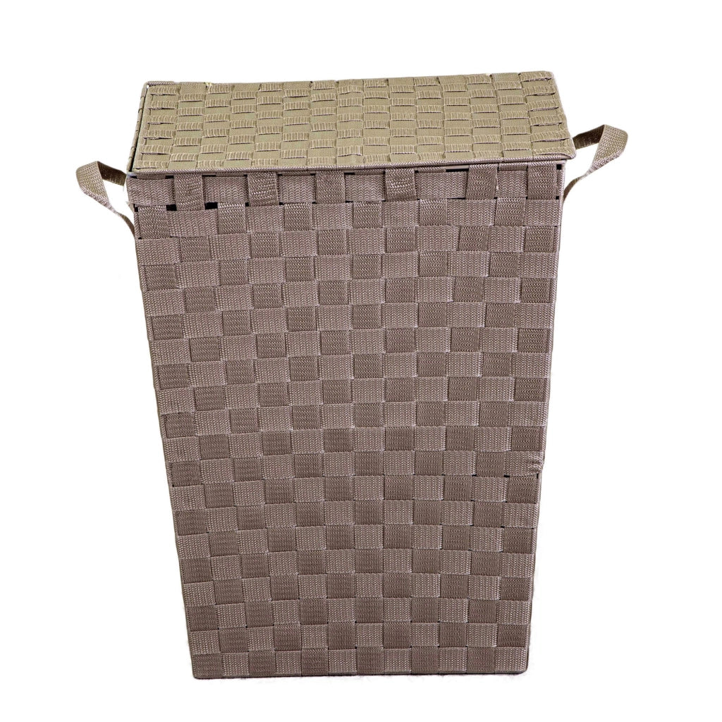 Cesto Portabiancheria in poliestere tortora rettangolarecm 40x30xh53