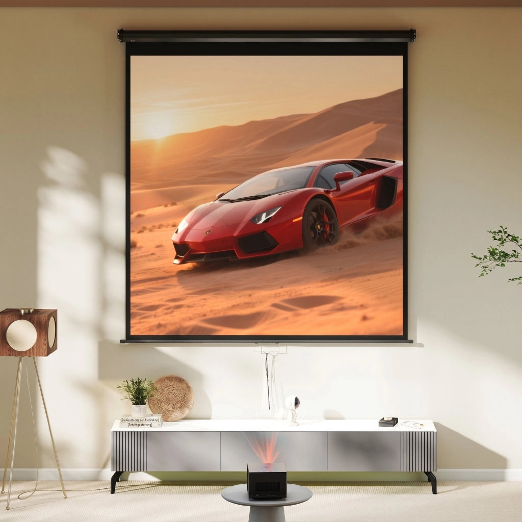 Telo per proiezione 178x178 cm 99 pollici 1:1 HD 4K per home cinema ¨C Minimal ¨C Grigio