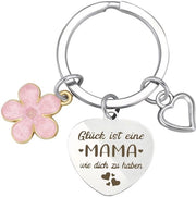 Manicotto per chiave con design a cuore graviato, alta qualità acciaio inossidabile, regalo per bambini per compleanno o madre.