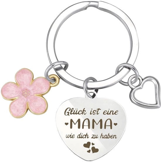 Manicotto per chiave con design a cuore graviato, alta qualità acciaio inossidabile, regalo per bambini per compleanno o madre.