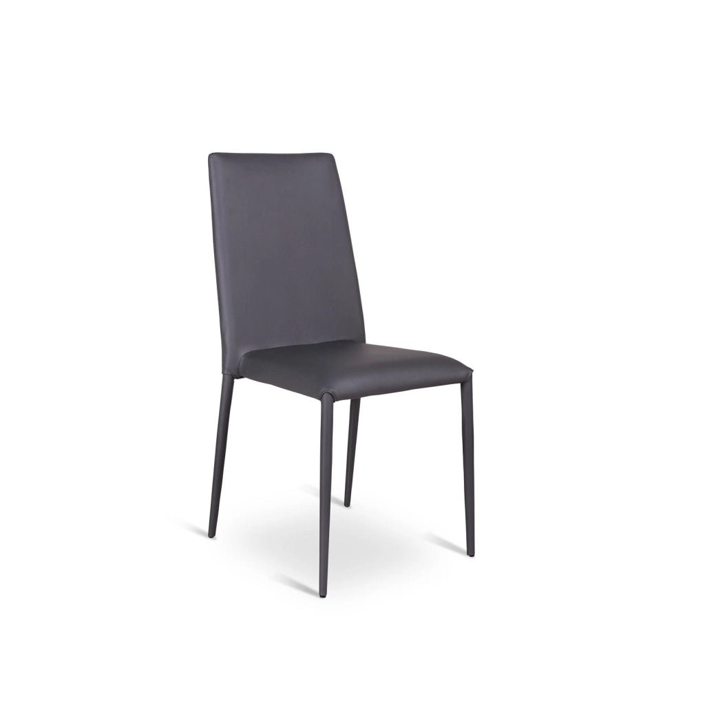 4x Sedia in similpelle grigio scuro 40x496h cm