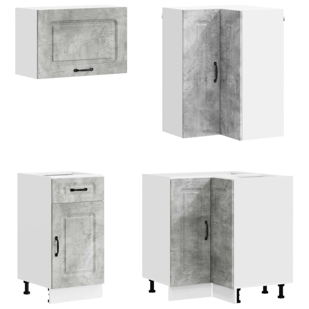 Unità Cucina KALMAR 8 pz Grigio Cemento Legno ingegnerizzato 3438374