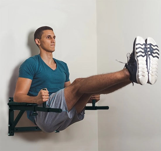 EasyComfort Supporto per Sollevamenti Fissaggio a Parete, Sbarra per Trazioni per Allenamento Muscolari Tubi d'Acciaio, Nero