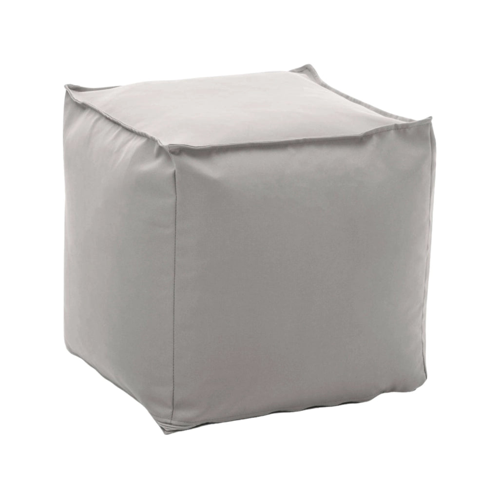Pouf Aron, Pouf multifunzione, 100% Made in Italy, Poltroncina relax in tessuto imbottito, cm 45x45h45, Bianco