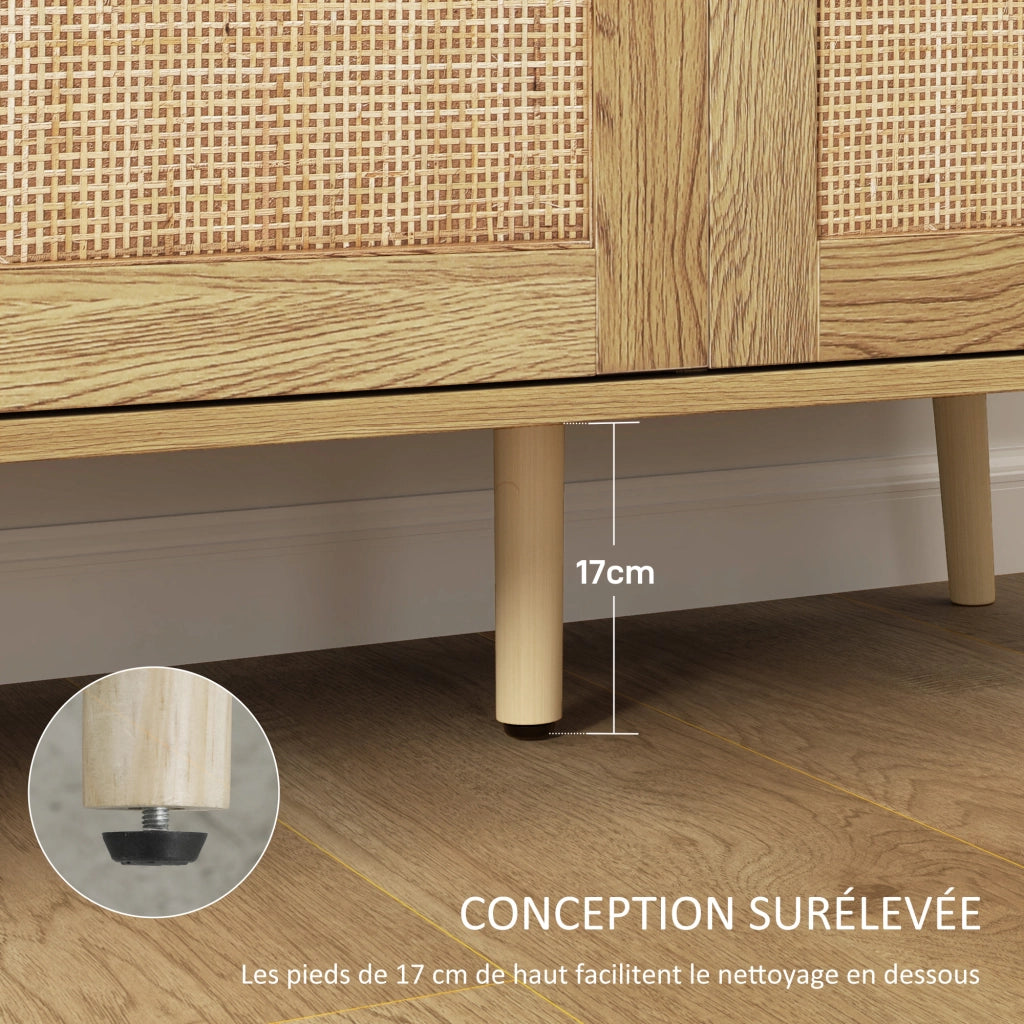 Credenza ¨C zephmum ¨C legno, rotan, scaffale regolabile