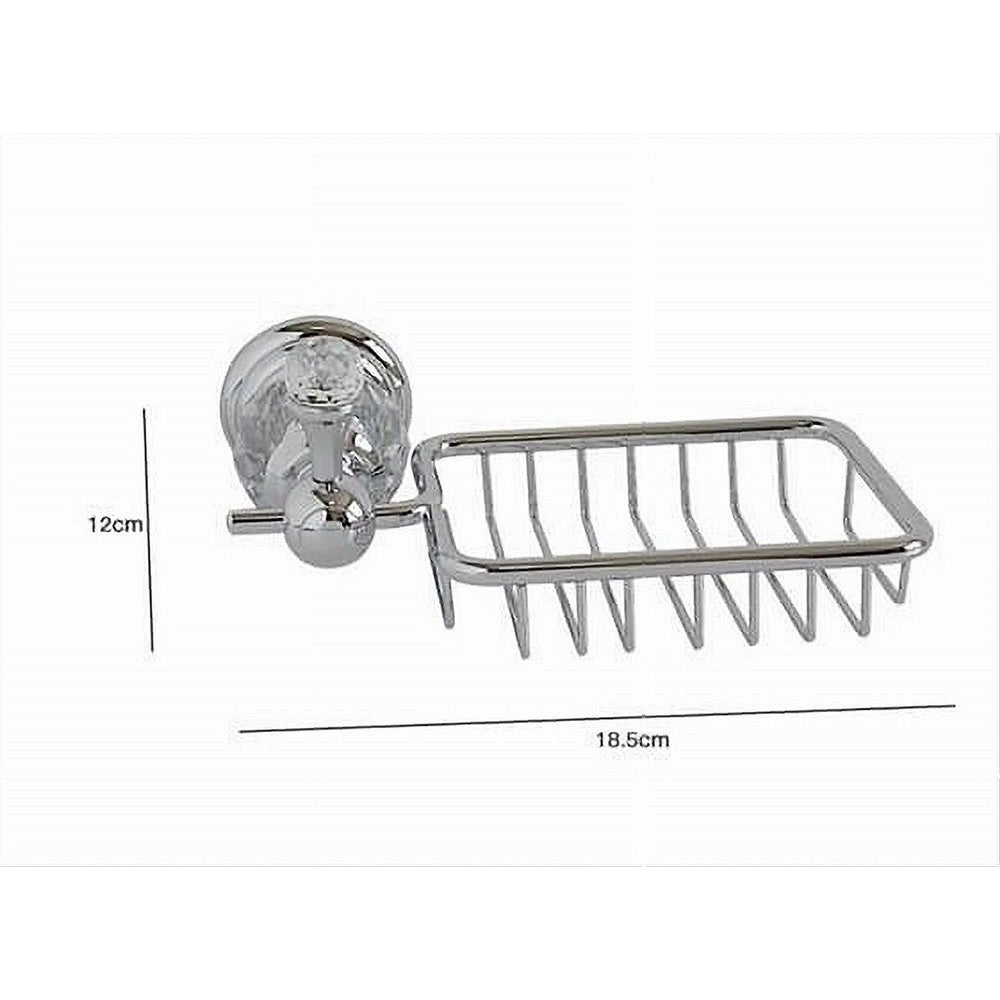 Trade Shop - Porta Sapone Con Mensola Montaggio Parete Accessorio Arredo Bagno Crystal 52824 -