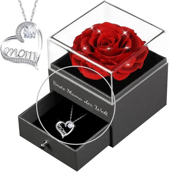 Regali di fiori Fiori eterni - Regalo per la mamma - Fiori conservati - Regalo per il compleanno della mamma - Dono per la mamma - Duraturo e longevo