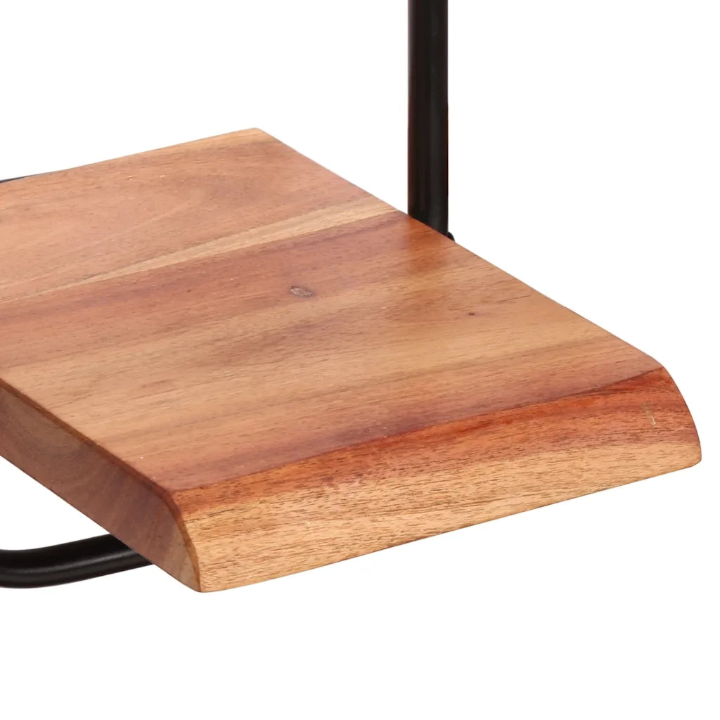 Mensole da Parete 5 pz in Legno Massello di Acacia
