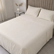 Sarisa, set Completo Letto Matrimoniale in Policotone, Beige Ecrù