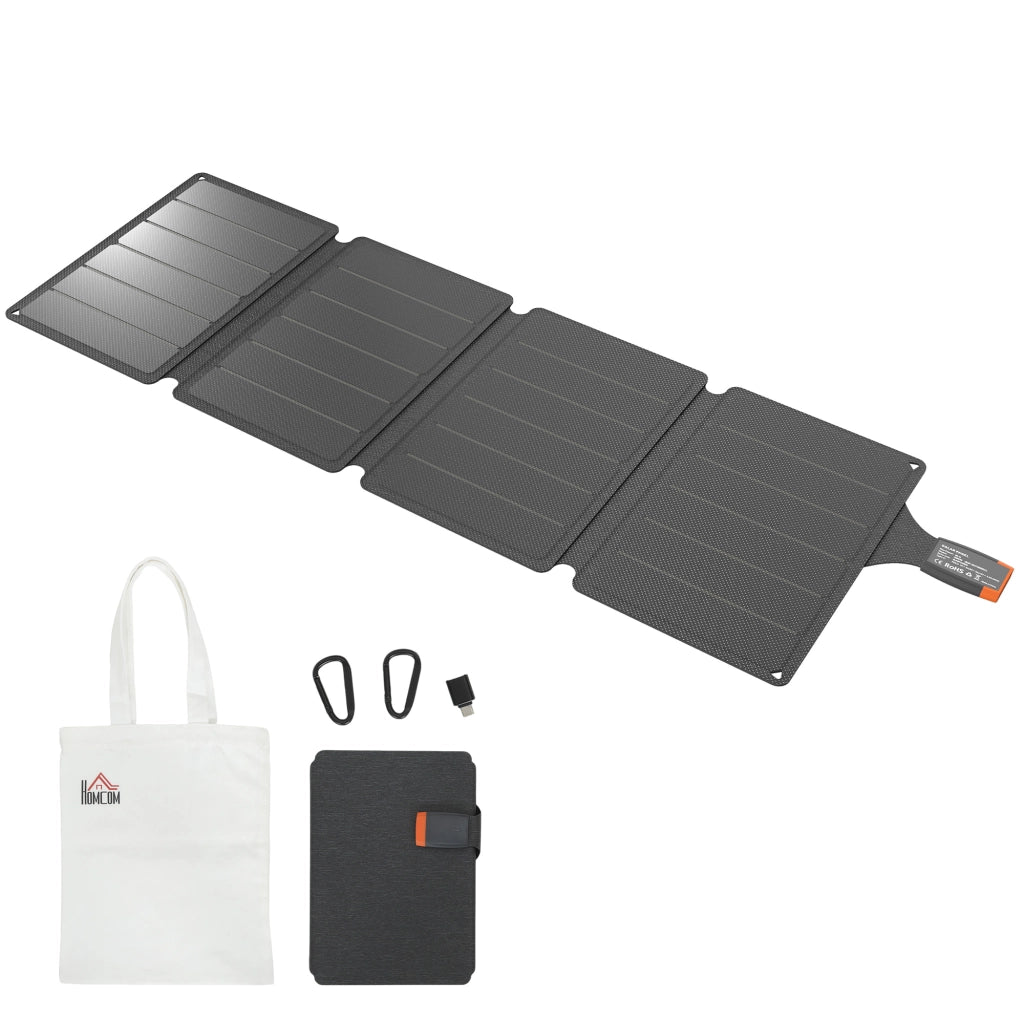Pannello Solare Portatile 36W ¨C zephmum ¨C Impermeabile, Pieghevole, Grigio