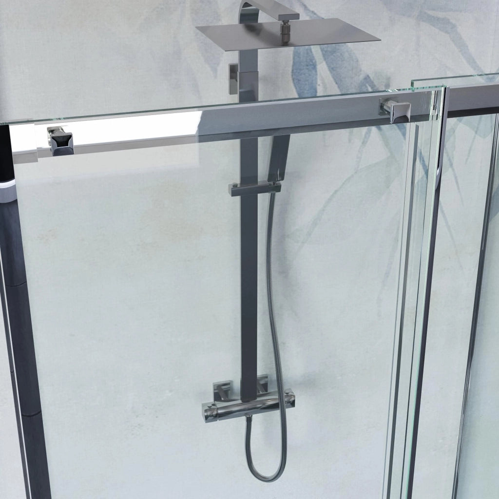 Box Doccia 3 Lati 70x160x70 cm 1 Anta Scorrevole in Cristallo Trasparente 8mm H200 Bonussi Eliane