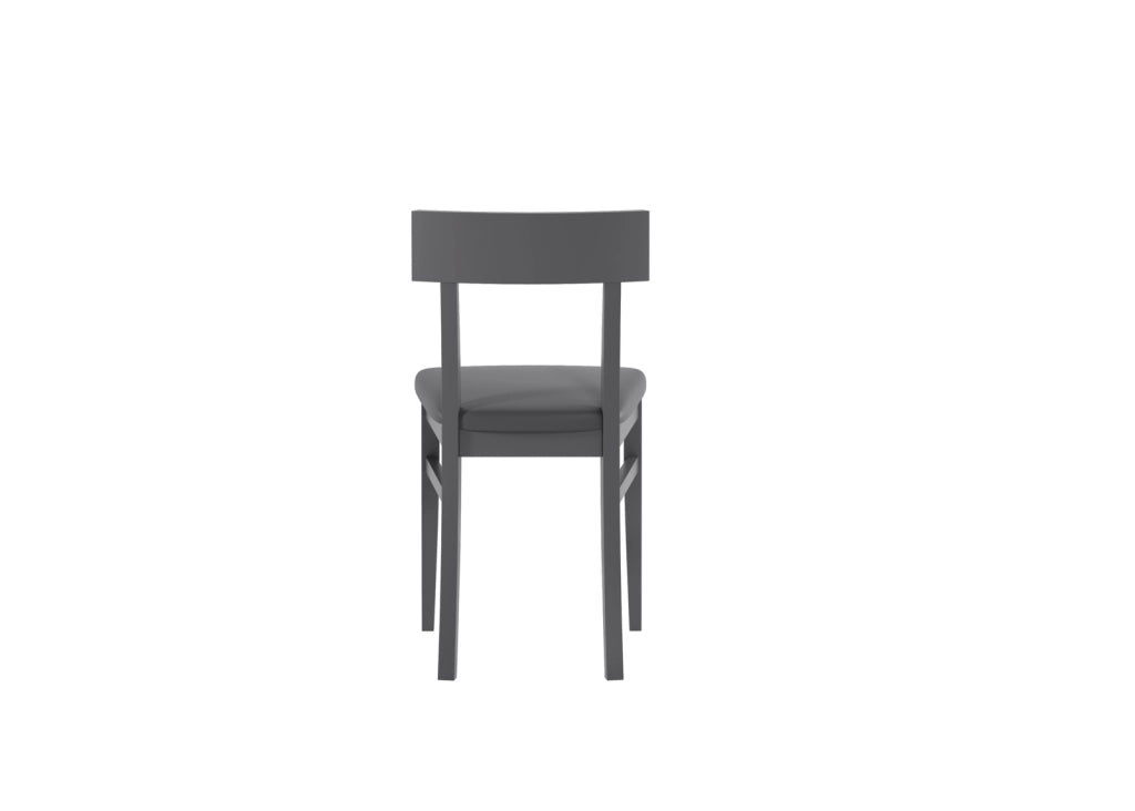 Sedia in legno laccato grigio scuro con seduta in similpelle 44x45xh. 82 cm 2 pz