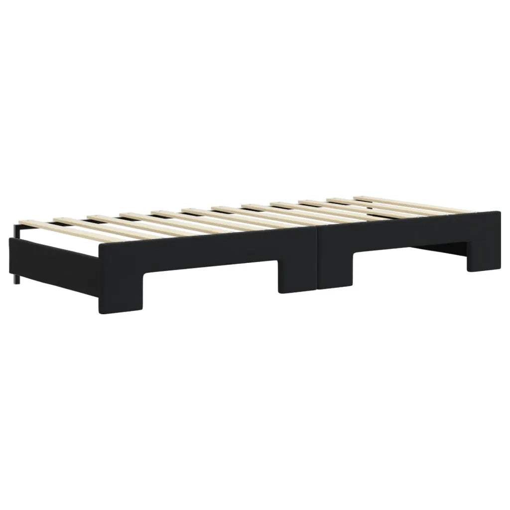 Divano Letto Estraibile con Cassetti-Sofa Letto-Daybed Nero 90x200 cm in Velluto 559131