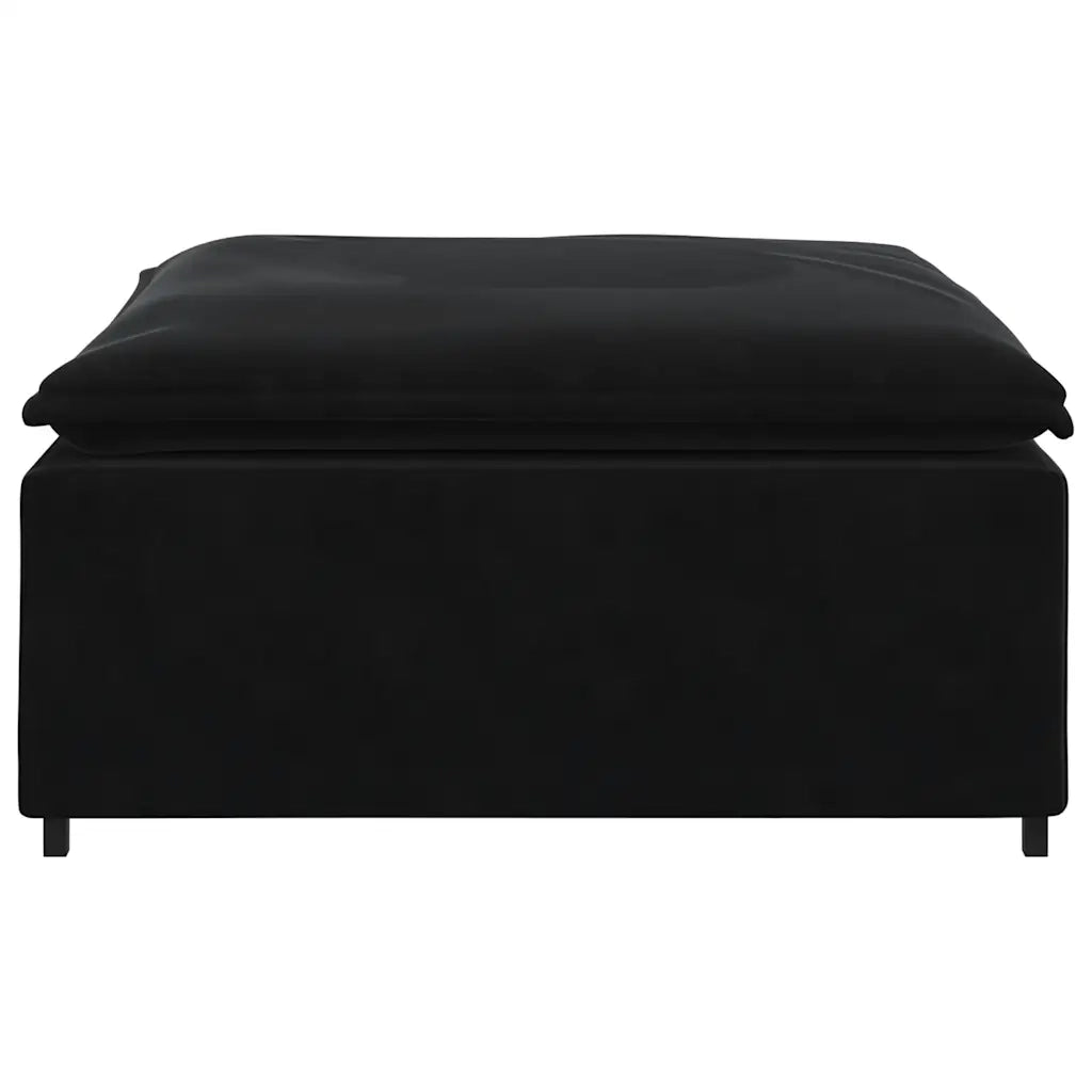 Modulo Poggiapiedi Divano Modulare Nero 100x100x48 cm