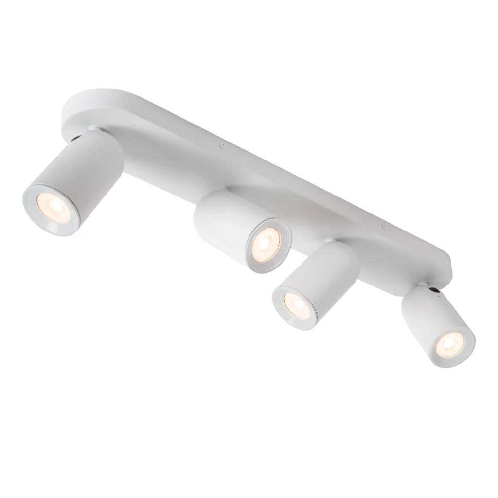 Plafoniera a barra bianca 4 spot orientabili GU10 Lucide