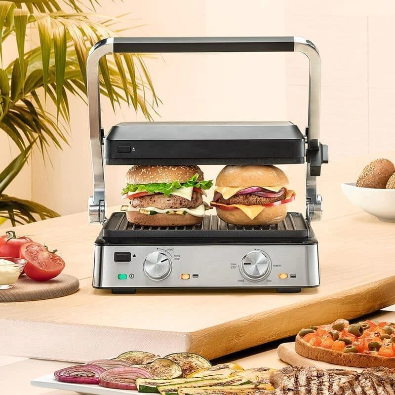 Braun CG 7020 Griglia Elettrica di Contatto 2000 W piastre in ghisa antiaderente PTFE 667 cm² fino a 6 persone colore Nero Acciaio inox