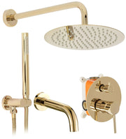 Set Da Vasca-doccia Da Incasso Rea Lungo Gold + Box