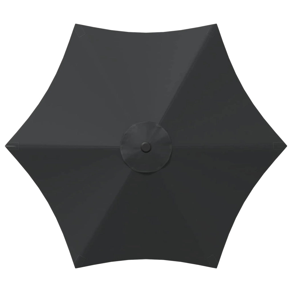 Ombrellone da giardino-Parasol da giardino con luci LED e base 300 x 300 cm Poliestere 735201