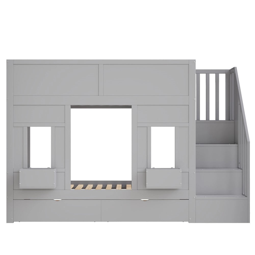Letto a Castello per Bambini con Cassetti e Rete a Doghe ¨C MINIMAL ¨C Legno 90x200
