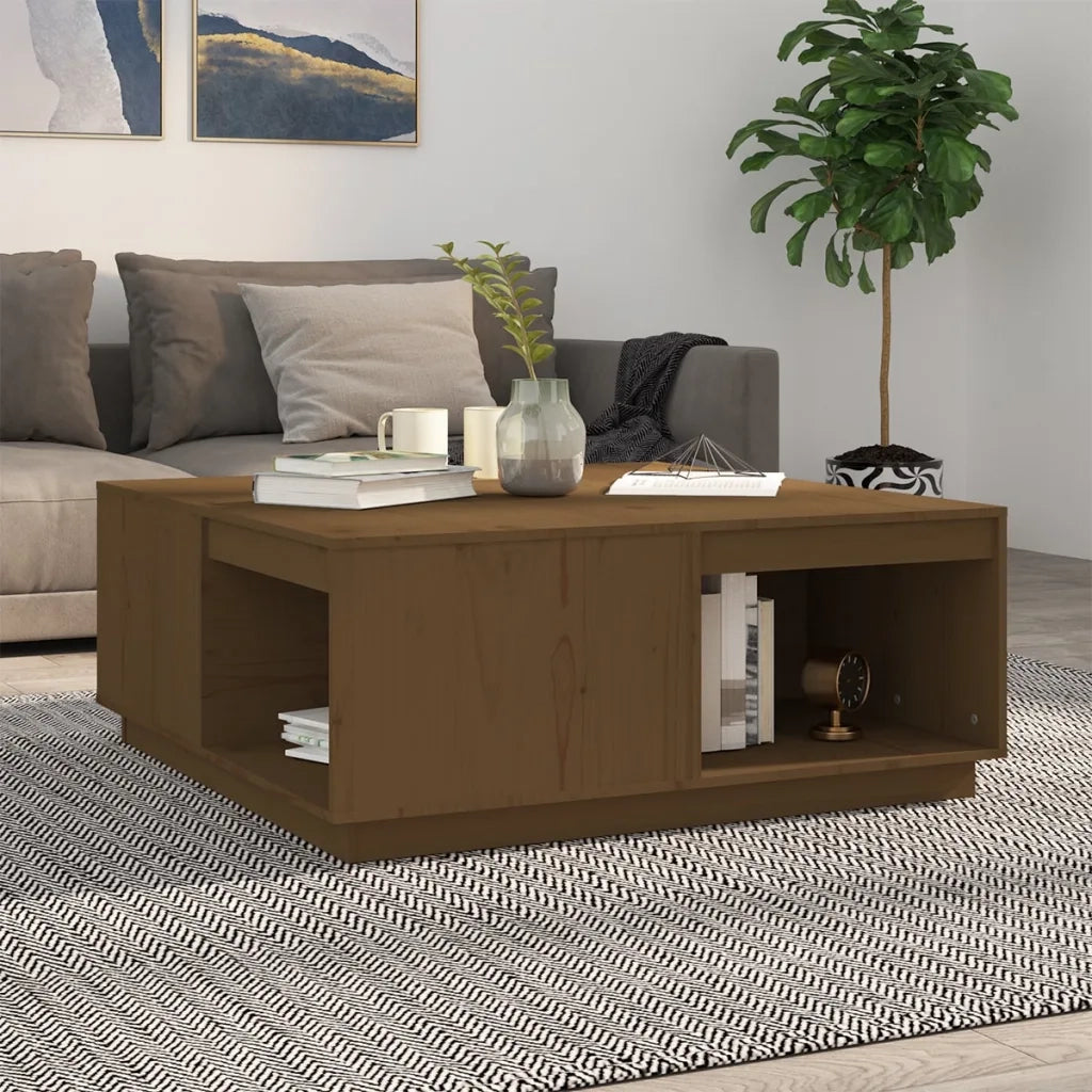 Tavolino da salotto | Tavolino da caff¨¨ | Tavolino da Soggiorno ambra 100x101x40,5cm Legno Massello di Pino