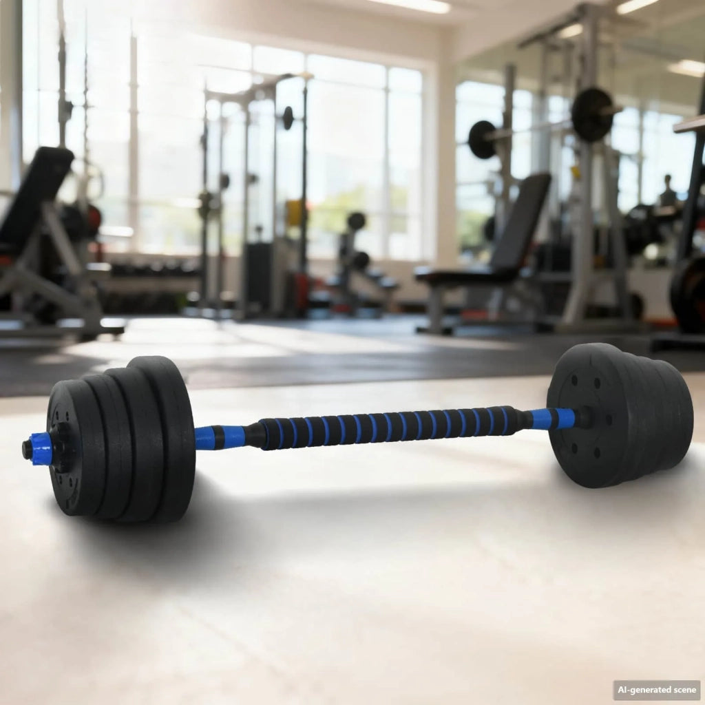 Set Manubri e Bilanciere 2-in-1 30 kg Nero e Blu CFW1468302