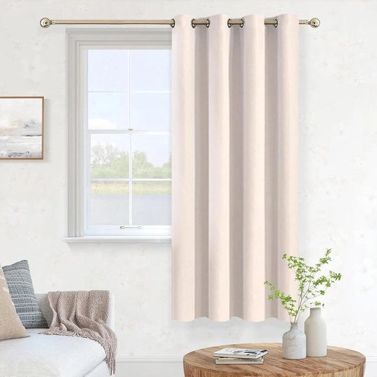Tende per finestra in beige per cucina e camera da letto - Verdusterà e isolante termicamente - Design moderno - 140 x 160 cm