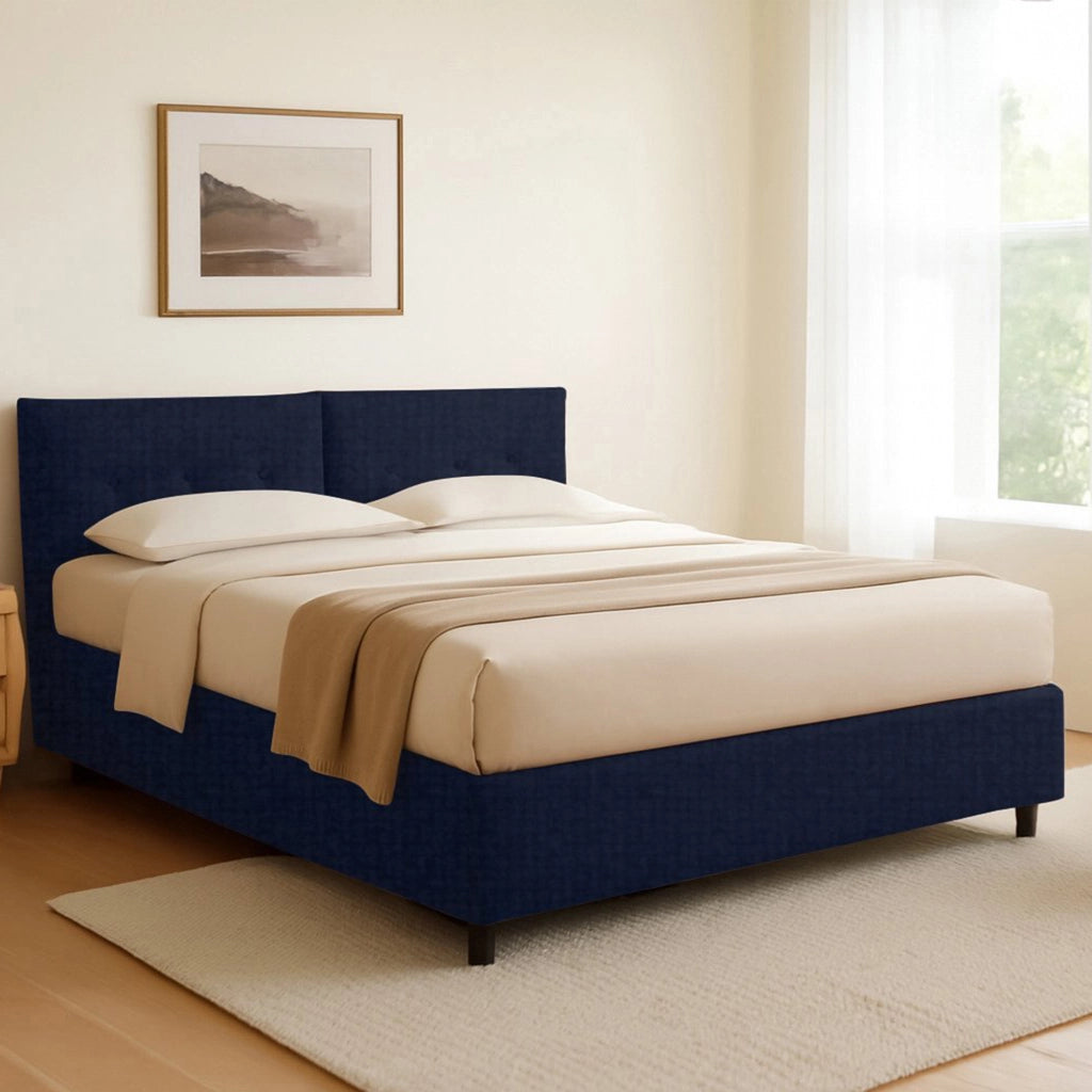 Exeter, Letto Singolo Sfoderabile Made in Italy, Viola Scuro