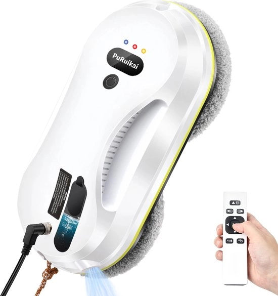 Robot per Pulire i Finestrini - Per Finestre - Gettatore d'Acqua Ultrasonico - Robot per Pulire le Finestre - Pulitore Elettrico per Finestrini - Bianco