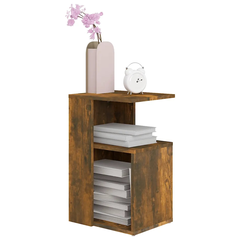 Tavolino da Salotto Rovere Fumo 36x30x56cm Legno Multistrato 815189