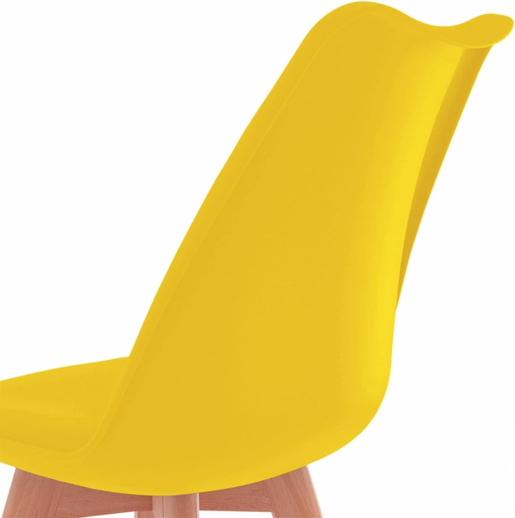 Set di 4 sedie da pranzo grigio scuro, grigio chiaro, bianco e giallo SARA