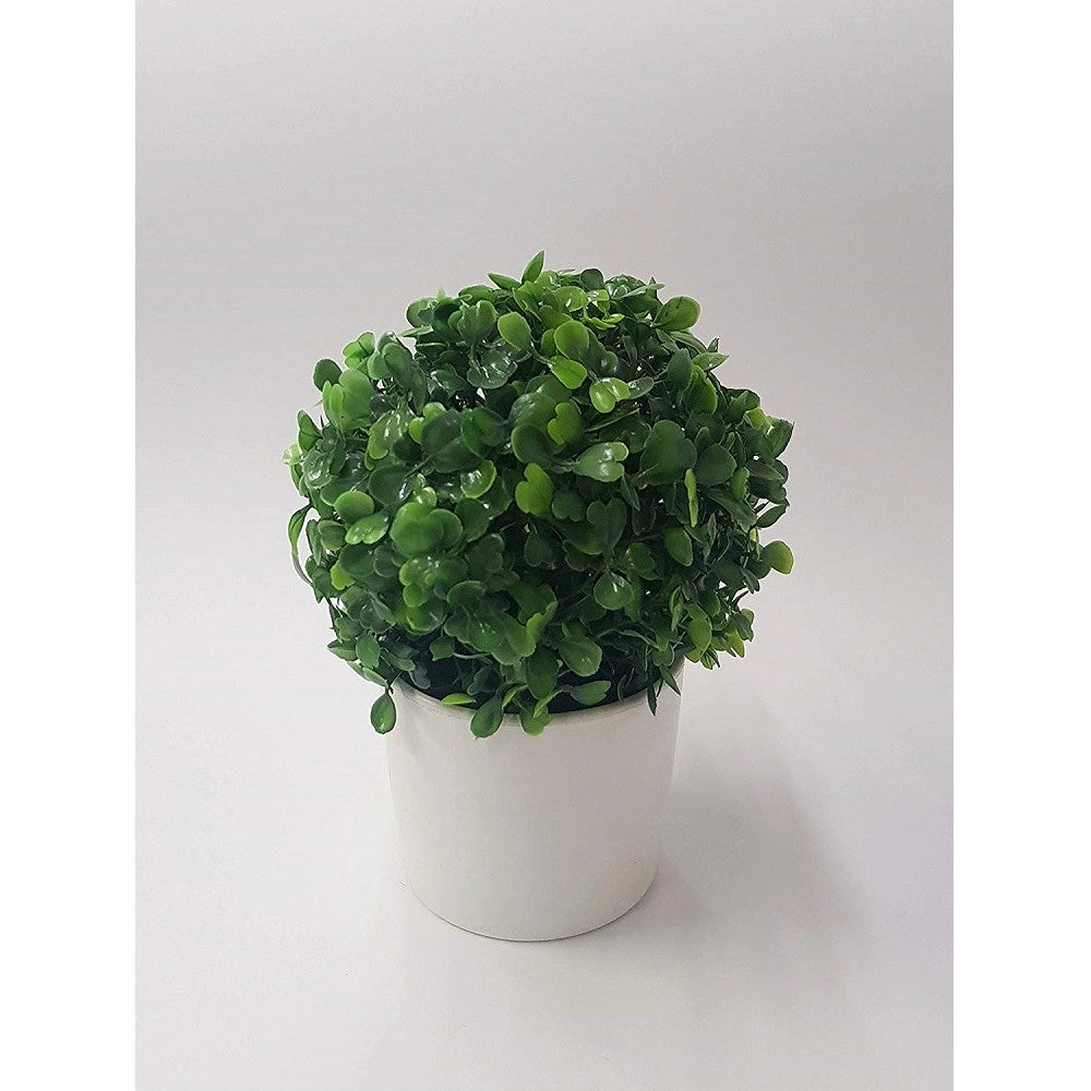 Trade Shop - Pianta Cespuglio Vaso Plastica 18cm Artificiali Portafiori Piantina Decorazione Casa -