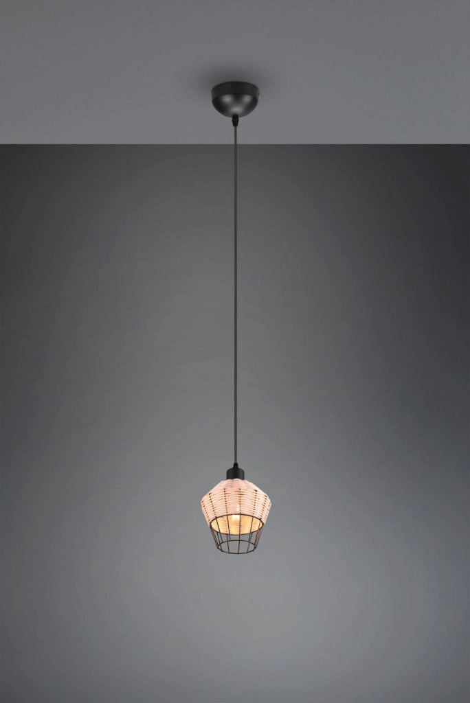 BORKA SOSPENSIONE IN RATTAN COLORE NATURALE D. 17,5CM ATTACCO E27