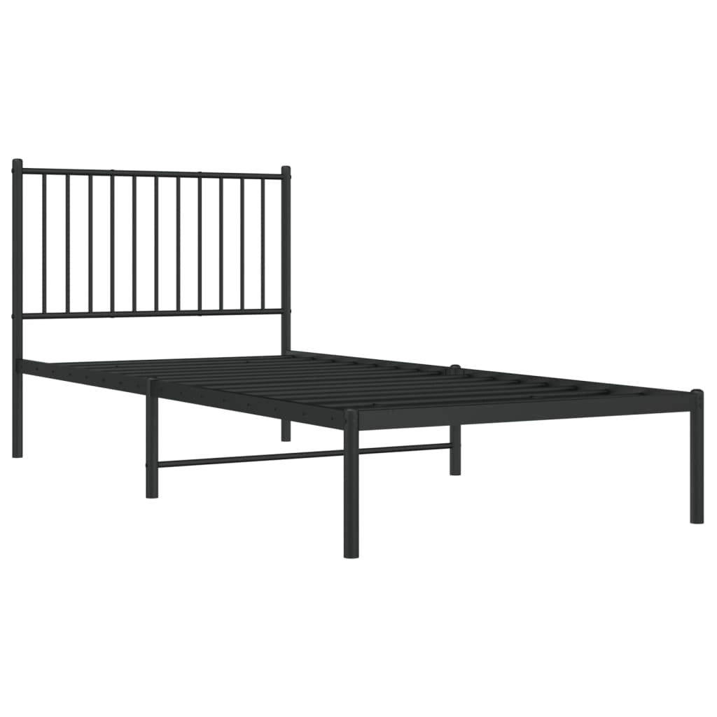 Giroletto con Testiera in Metallo Nero 90x200 cmcod mxl 105699