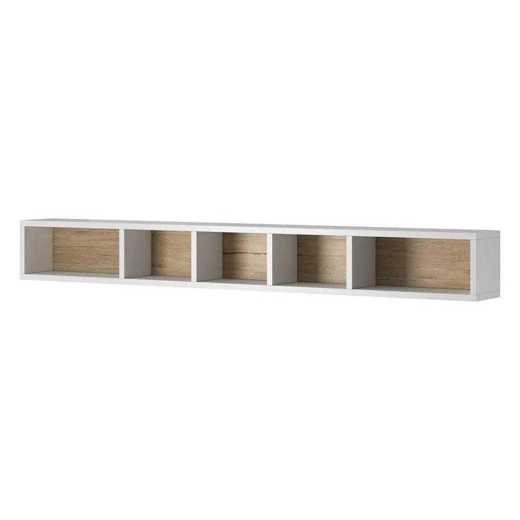 Scaffale da parete OHIO – 170 cm bianco e rovere