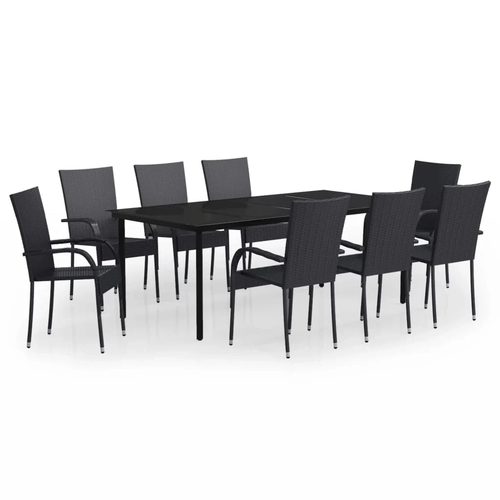 Set da pranzo da giardino nero da 9 pezzi 02_0014108