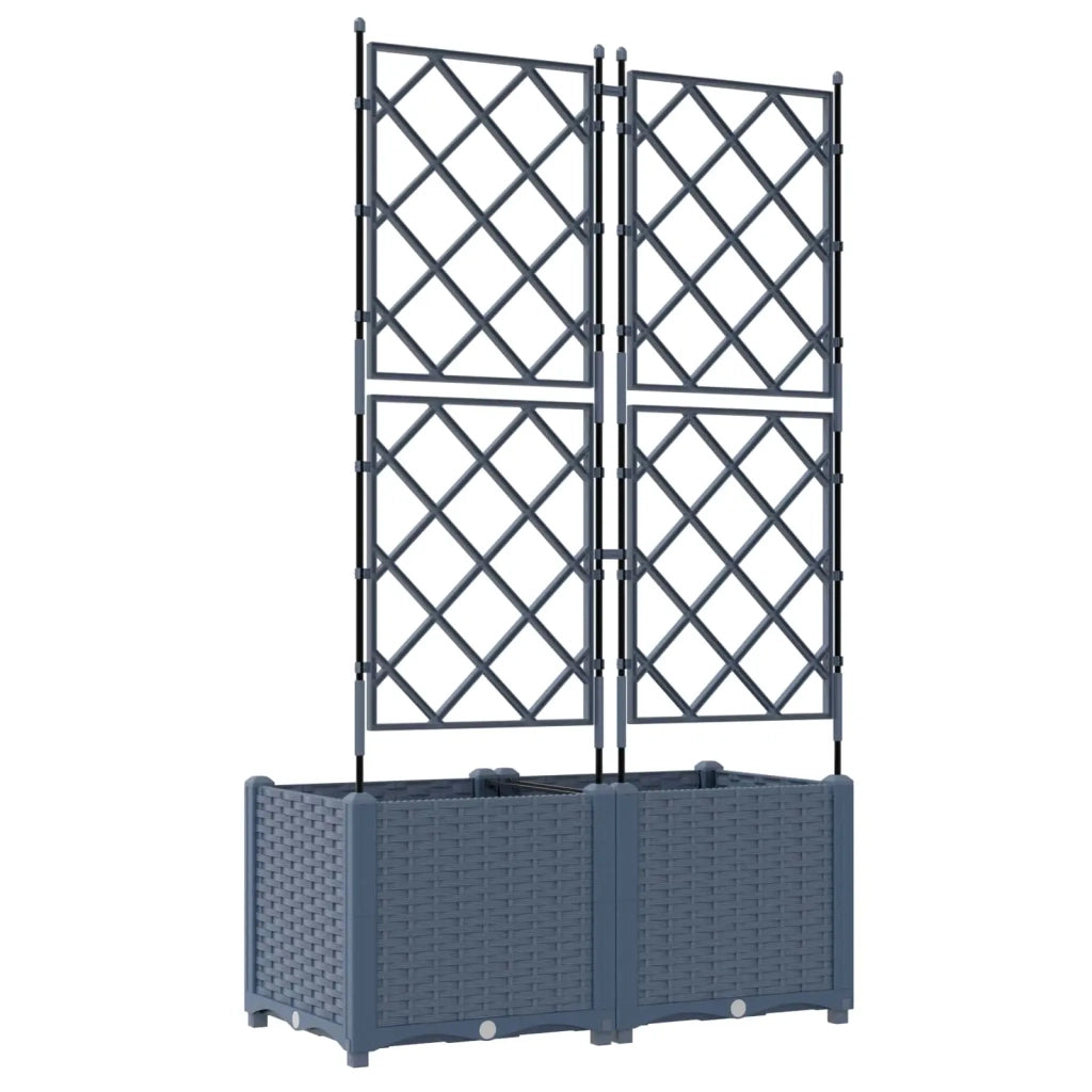 Vaso da giardino 2 pcs Grigio 80 x 40 x 143 cm Plastica 42002861
